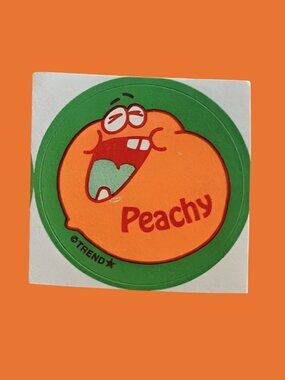 10/$25 Peach "Peachy" Scratch & Sniff Retro Sticker
